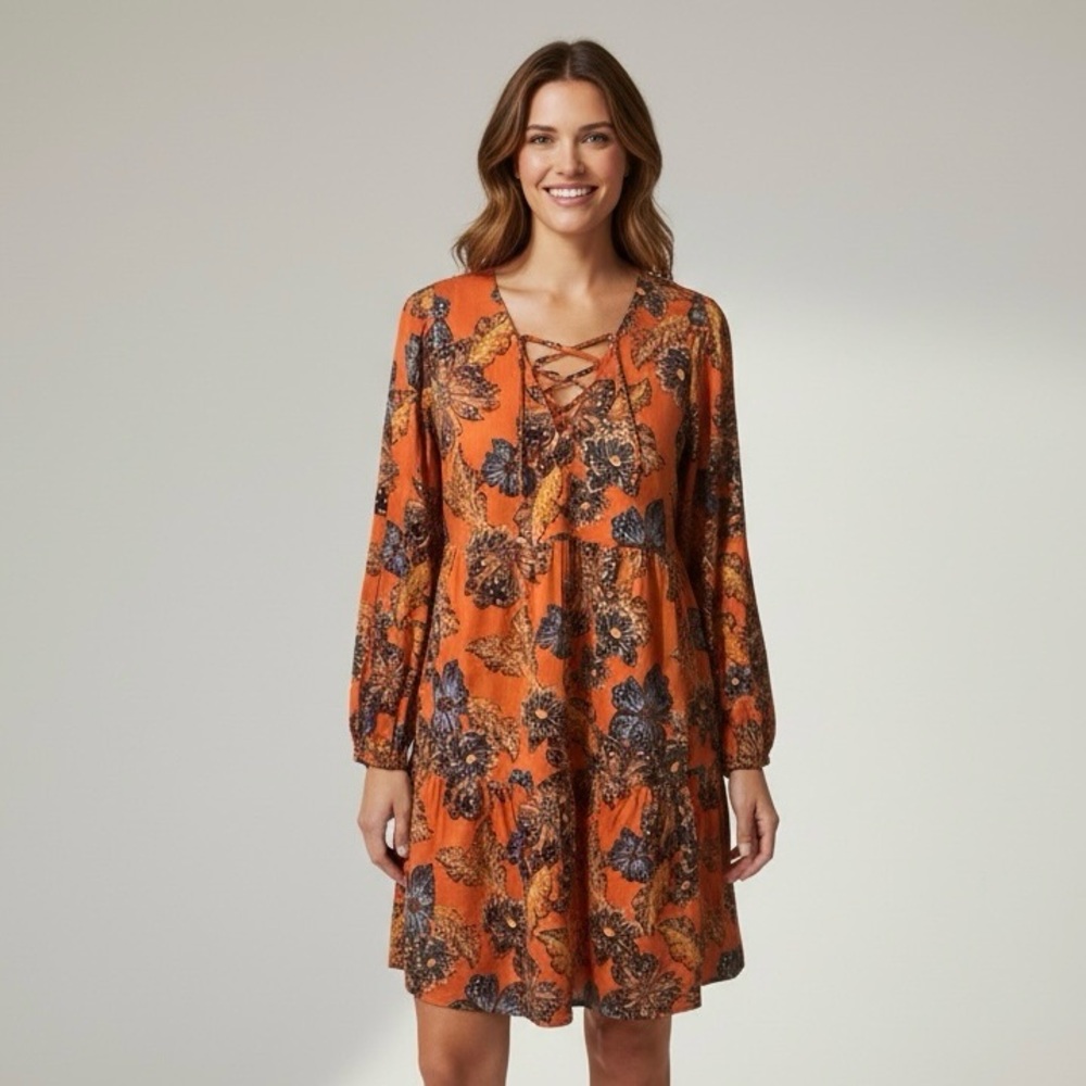 Floral Orange Dress